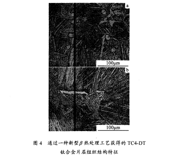 通過一種新型β熱處理工藝獲得的TC4一DT鈦合金片層組織結(jié)構特征